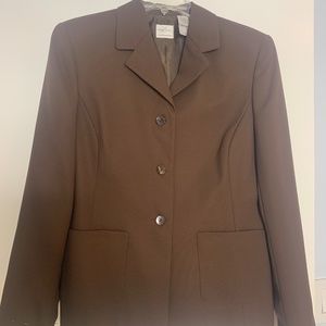 Emma James Chocolate Brown Blazer Suit Top Sz 8 Amazing Condition